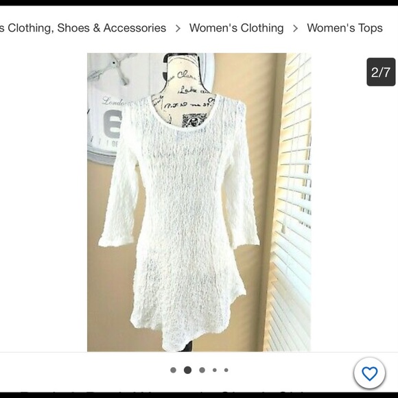 NWT Peck & Peck  S White puckered short sleeve top - Picture 3 of 5